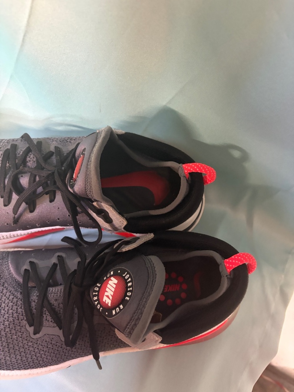 Nike Joyride Run Flyknit Sneakers Men Size 14 | Charcoal Grey/Orange| Rare Size - Picture 6 of 6
